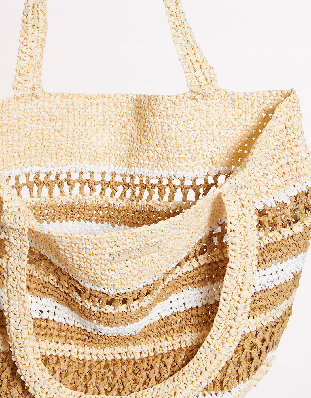 Woven Stripe Basket - Natural - Simply Beach UK