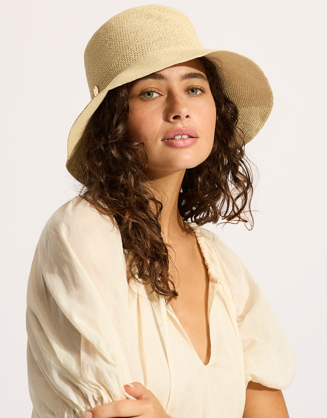 Packable Raffia Bucket Hat - Natural - Simply Beach UK