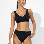 Eco Shape Bralette Crop Bikini Top - Black - Simply Beach UK