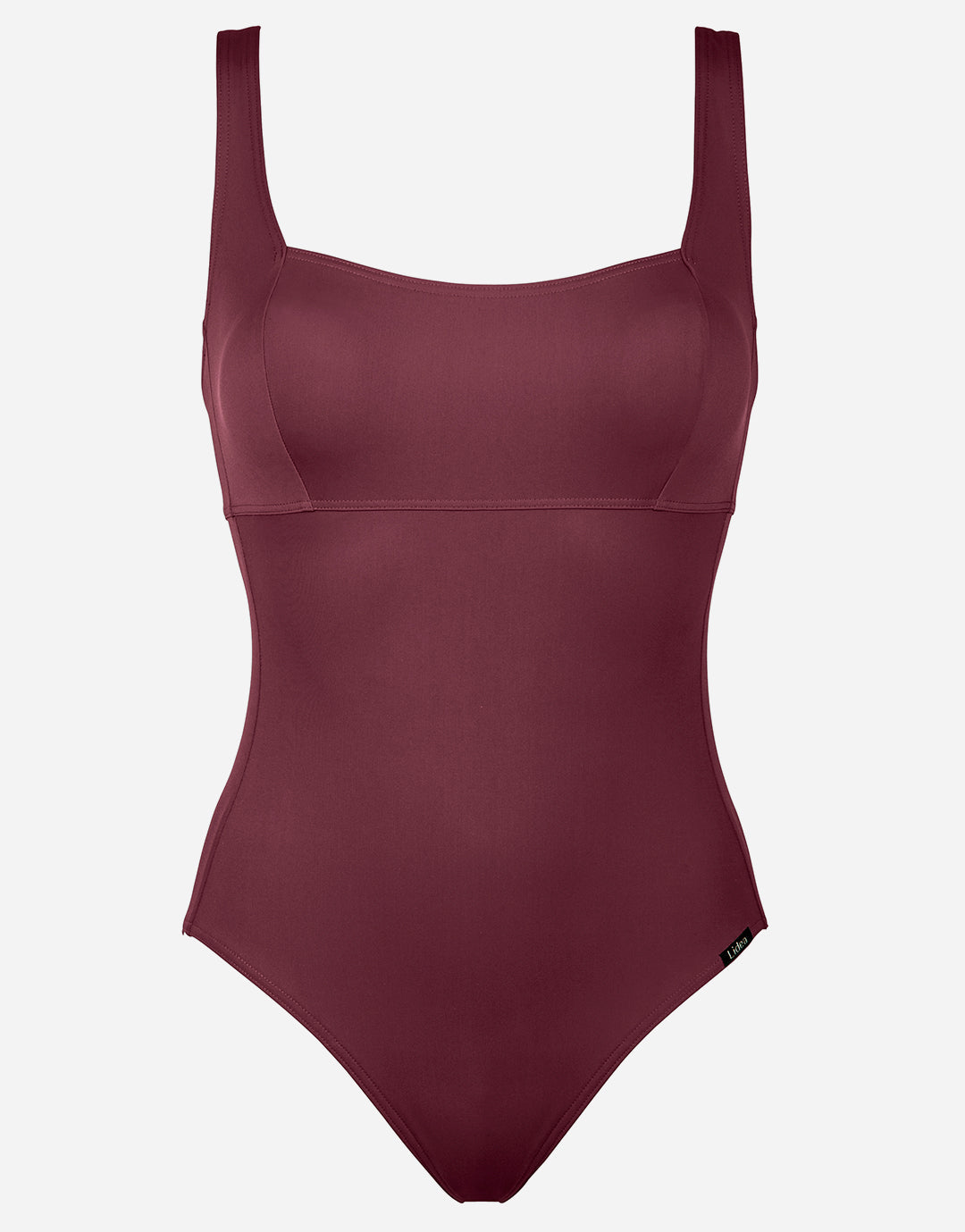 Eco Shape Square Neck Swimsuit - Dark Cherry - Simply Beach UK