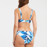 Azura Underwired Balcony Bikini Top - Blue and White - Simply Beach UK