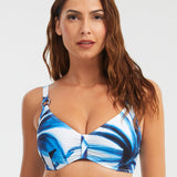 Azura Underwired Bikini Top - Blue and White - Simply Beach UK