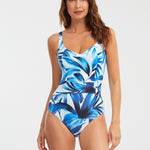 Azura Underwired Swimsuit - Blue and White - Simply Beach UK
