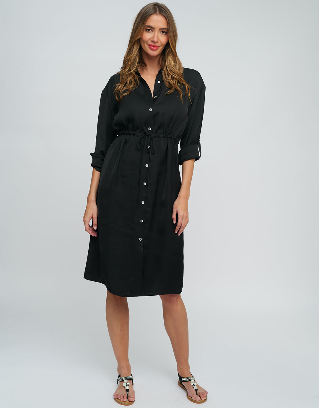 Alora Shirt Dress - Black - Simply Beach UK