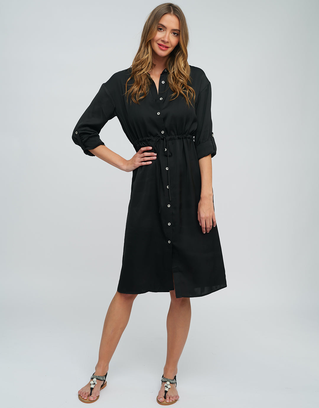 Alora Shirt Dress - Black - Simply Beach UK