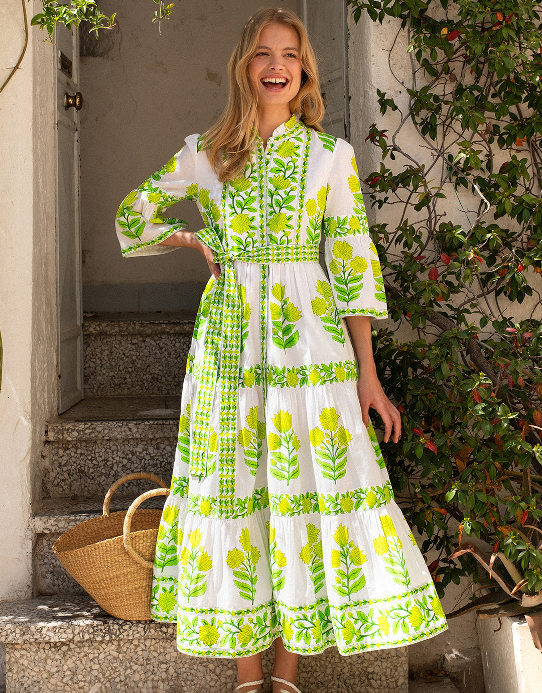 Gemma Dress - Lime Botanics Gemma Dress - Lime Botanics