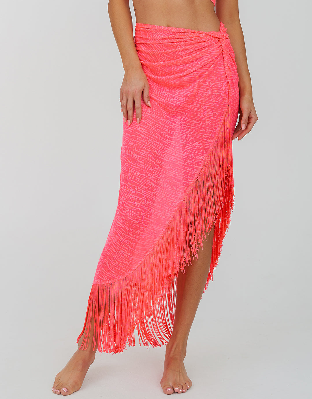 Fringed Sarong Skirt - Hot Pink - Simply Beach UK