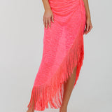 Fringed Sarong Skirt - Hot Pink - Simply Beach UK