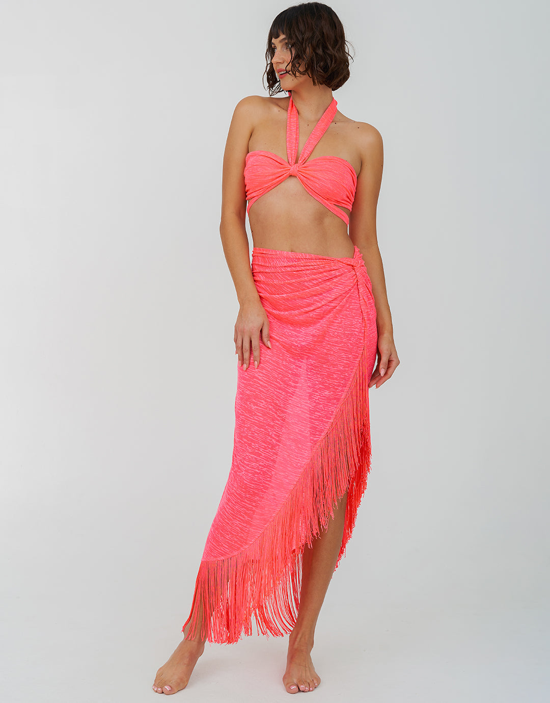 Fringed Sarong Skirt - Hot Pink - Simply Beach UK