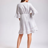 Giorgia 3/4 Sleeve Dress - White - Simply Beach UK