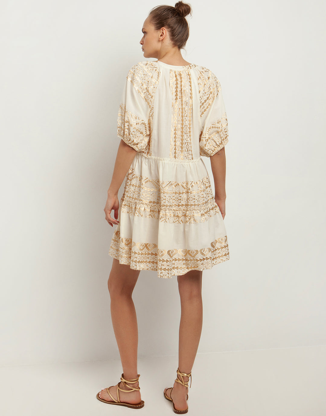 Classic Triangle Mini Dress - Natural and Gold - Simply Beach UK