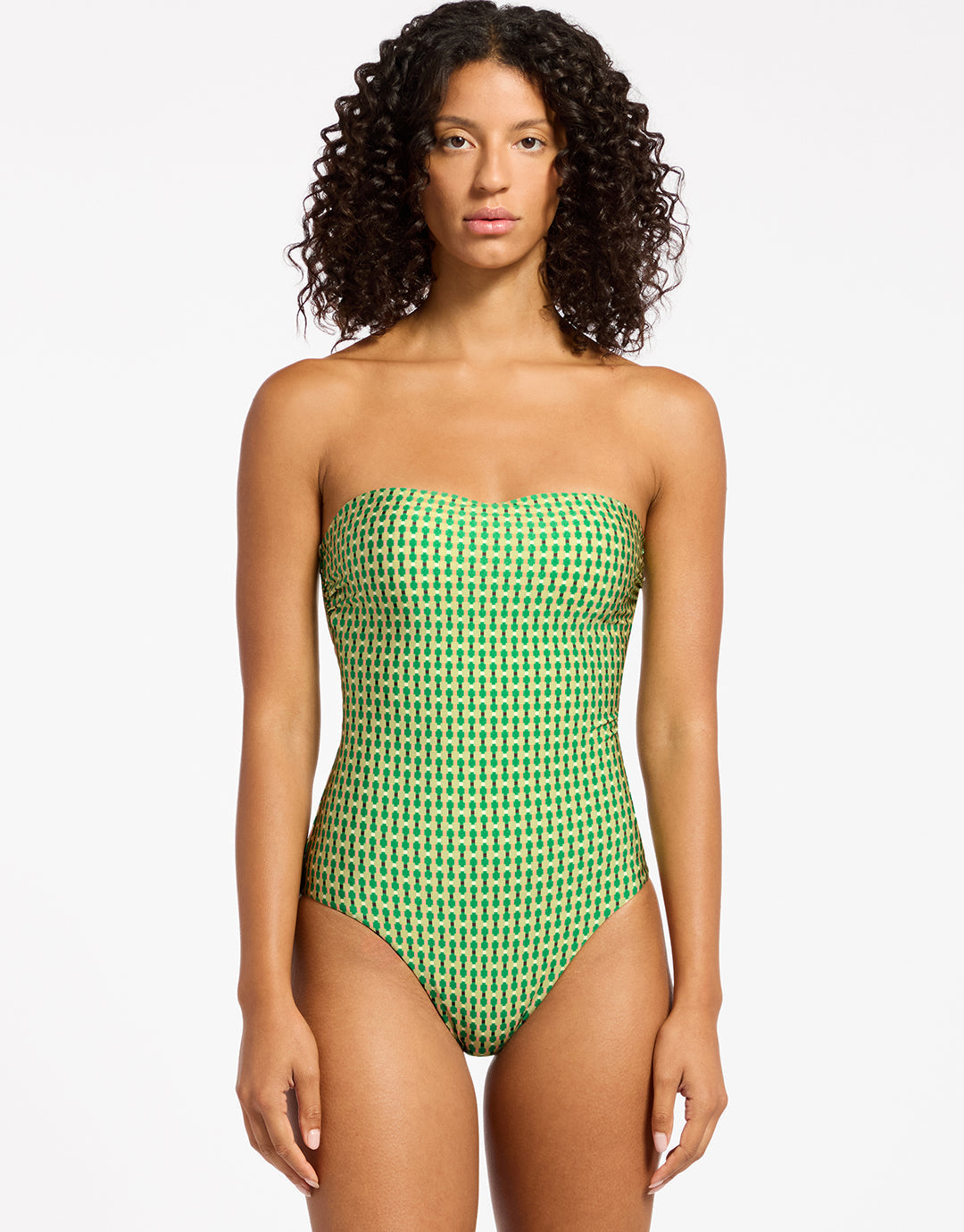 Mattala Geo Moulded Bandeau Swimsuit - Flora - Simply Beach UK