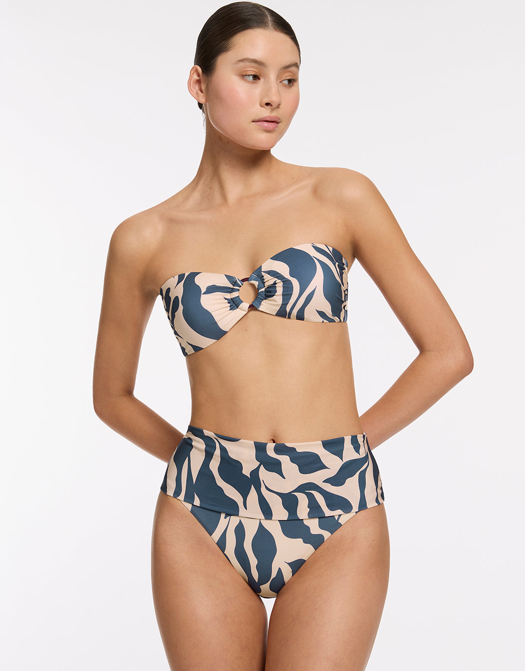 Sereno Fold Bikini Pant - Steel Blue - Simply Beach UK