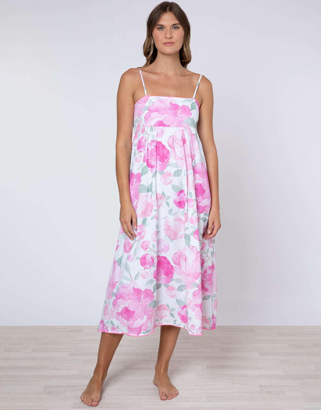 Peony Tie Back Midi Dress - Pink Peony Tie Back Midi Dress - Pink