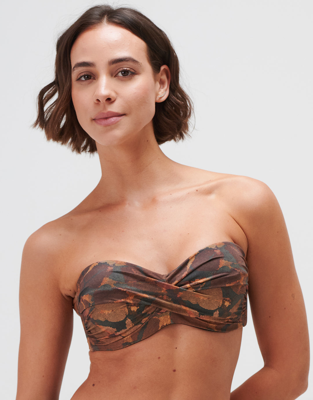 Savanna Twist Bandeau Bikini Top - Warm Earth - Simply Beach UK