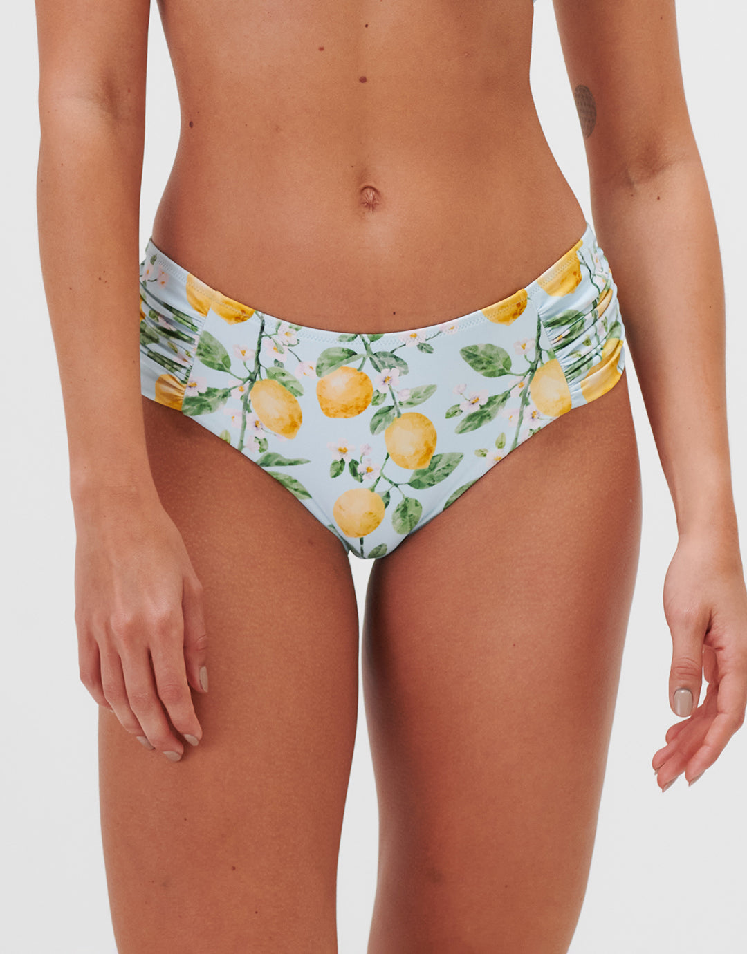 Fior di Limone Gathered Side Bikini Pant - Sorrento Sky - Simply Beach UK