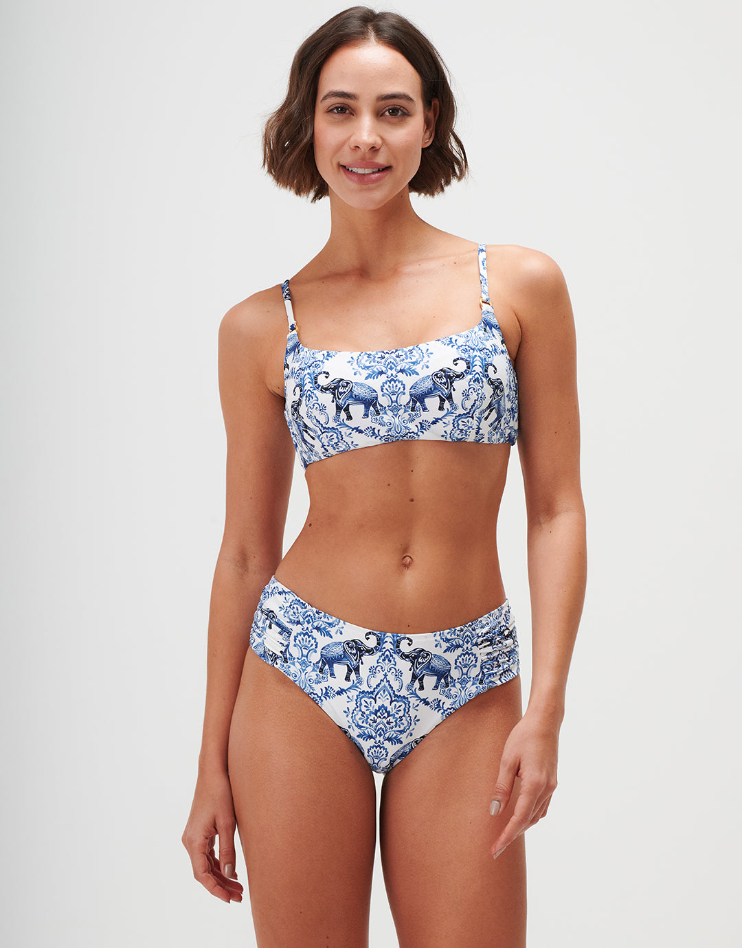 Zuri Gathered Side Bikini Pant - Porcelain - Simply Beach UK