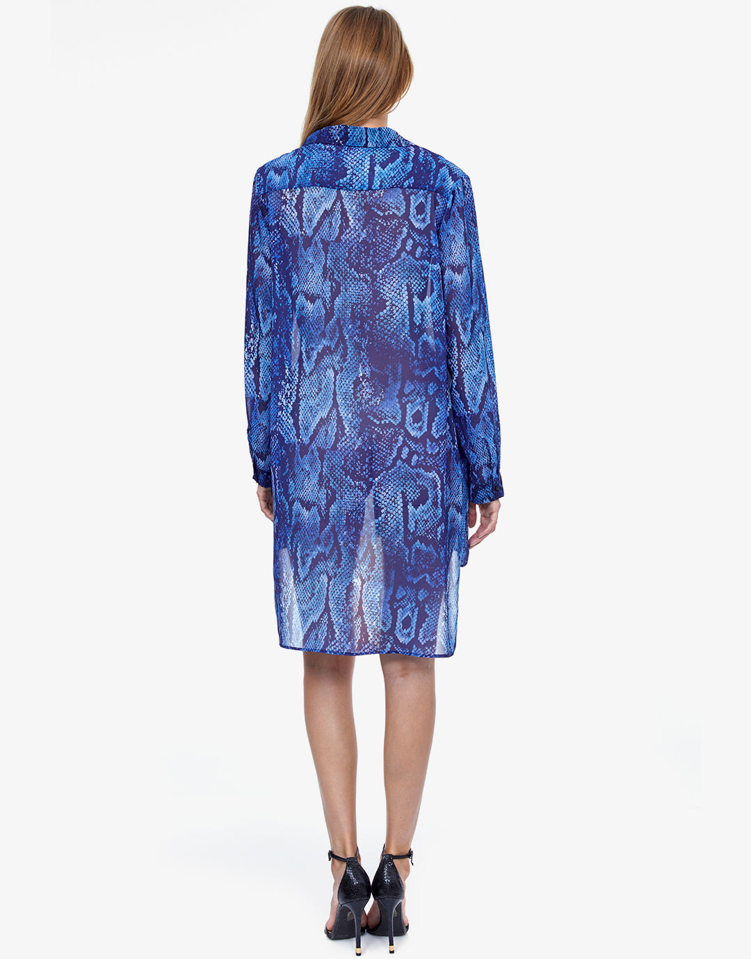 Kalahari High Low Beach Blouse - Blue - Simply Beach UK