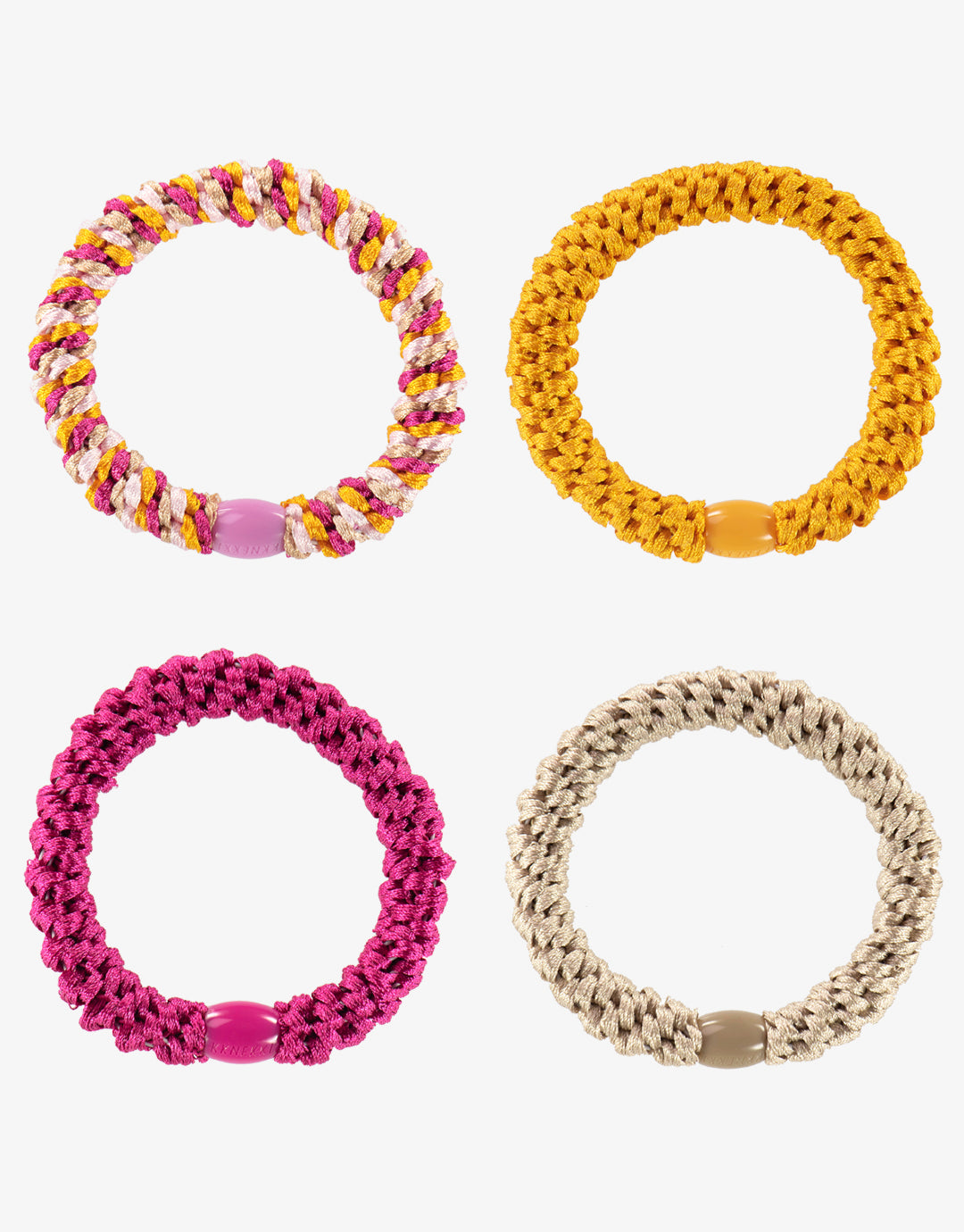 Original Hair Tie Bundle -Ivory, Pink and Golden Yellow - Simply Beach UK