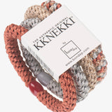 Original Hair Tie Bundle - Pale Gold, Silver and Dusky Coral - Simply Beach UK