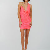 Mini Cowl Neck Dress - Hot Pink - Simply Beach UK