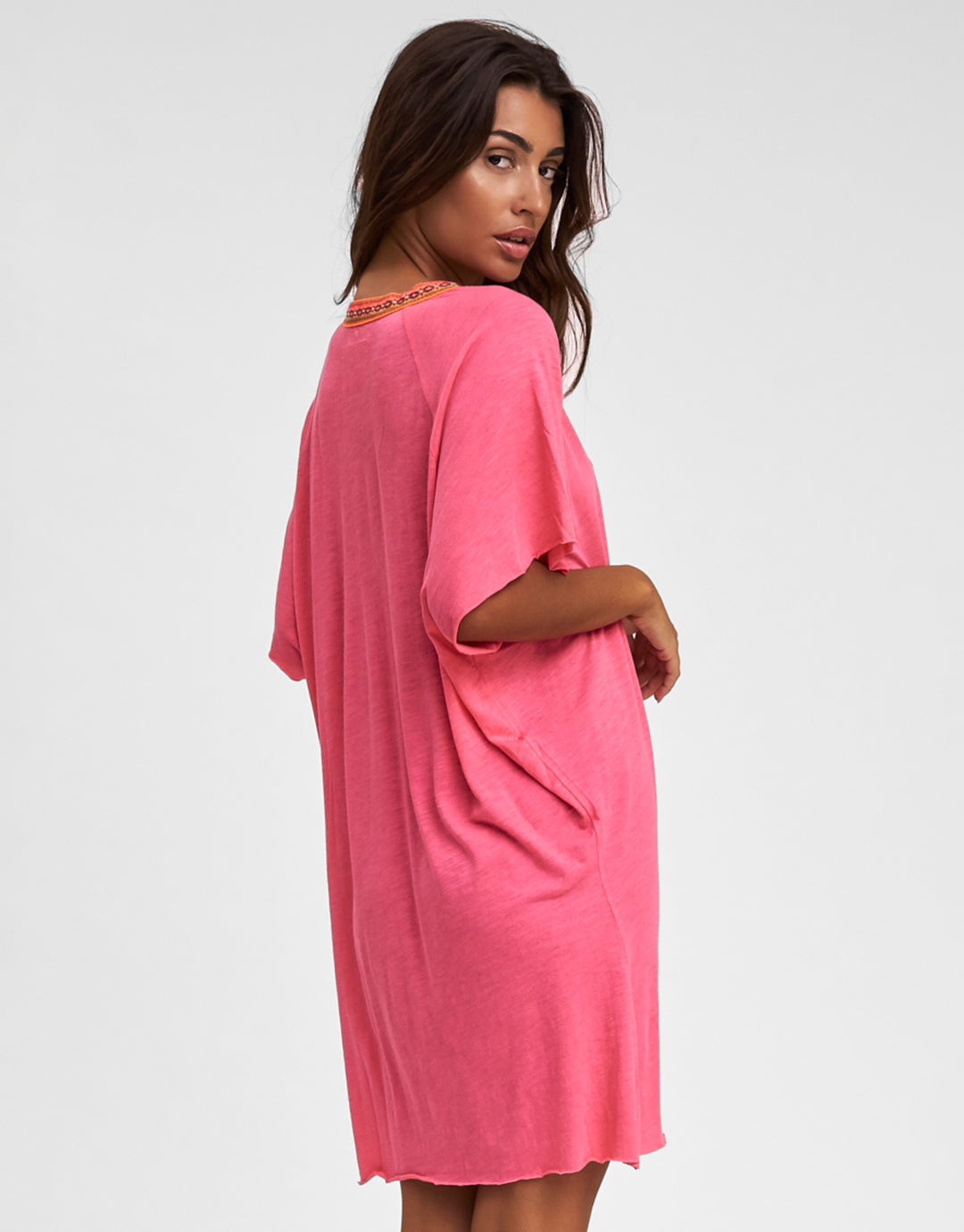 Mini Pima Abaya Dress - Hot Pink - Simply Beach UK