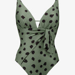 Credo Plunge Wrap Tie Swimsuit - Agave/Black - Simply Beach UK