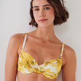 Soft Focus Florals Underwired Bikini Top - Vivid Yellow - Simply Beach UK