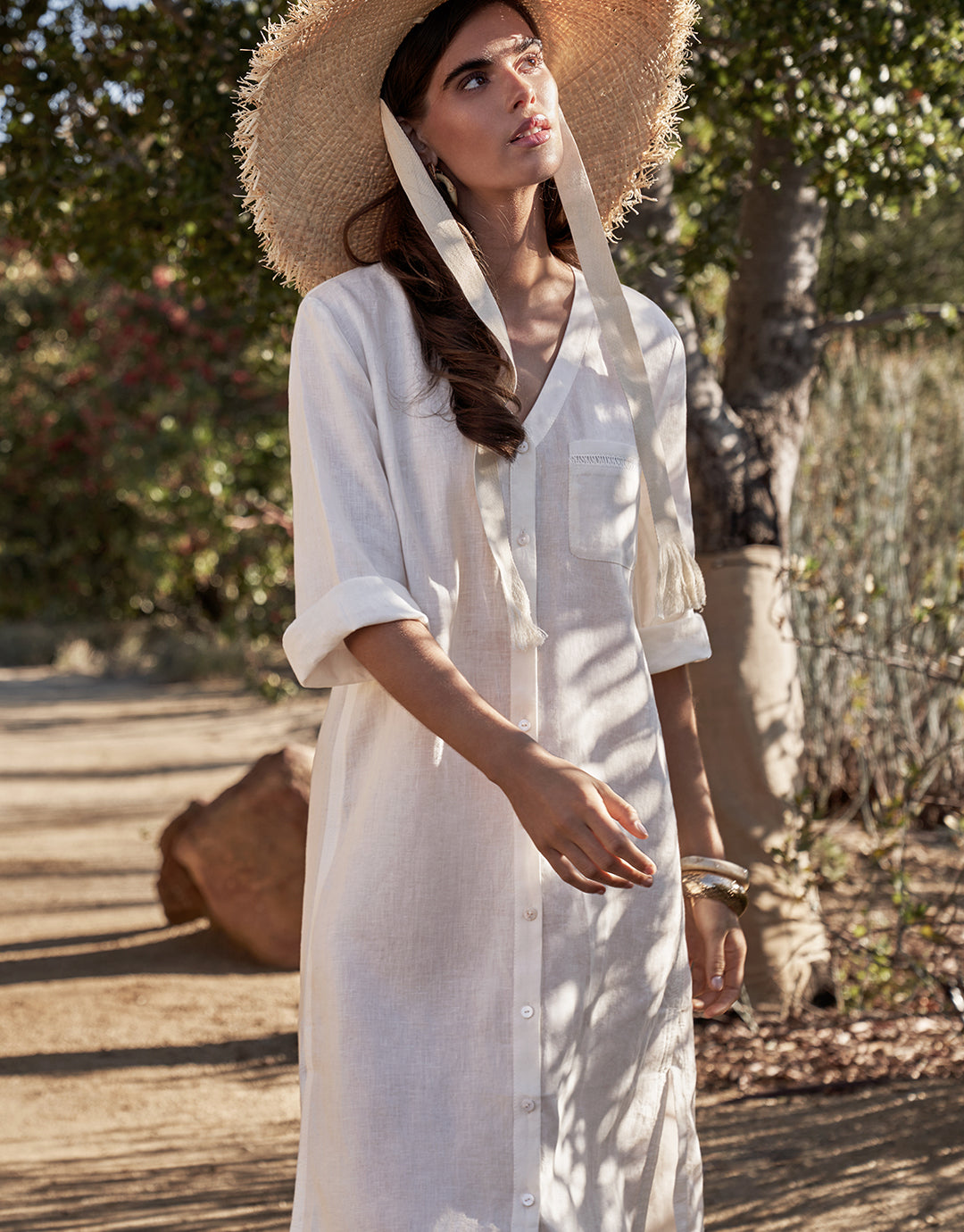 The White Collection Midi Beach Shirt - Natural White - Simply Beach UK