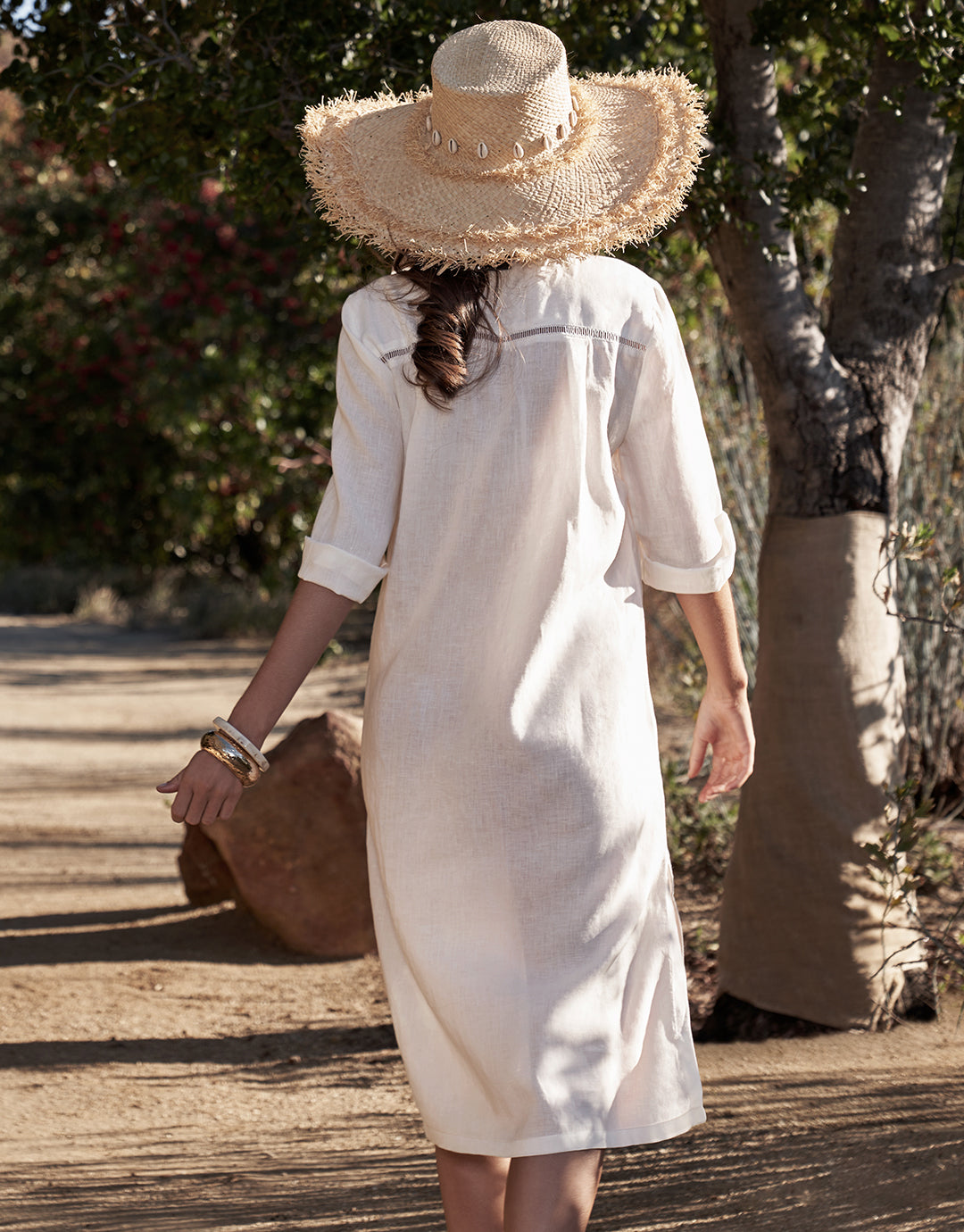 The White Collection Midi Beach Shirt - Natural White - Simply Beach UK