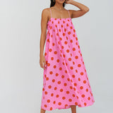 Polka Dot Midi Dress  - Pink - Simply Beach UK