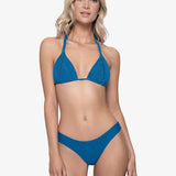 Island Blue Basic Ruched Full Bikini Pant - Blue - Simply Beach UK