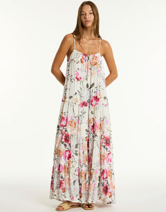 Belle Tiered Maxi Sundress - Coconut - Simply Beach UK