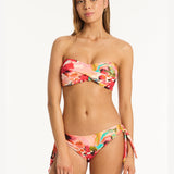 Cascade Twist Bandeau Bikini Top - Coral - Simply Beach UK
