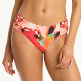 Cascade Gathered Side Bikini Pant - Coral - Simply Beach UK