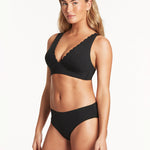Scallop Longline Tri Bikini Top - Black - Simply Beach UK