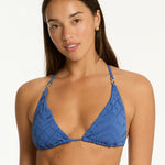Toscana D Cup Tri Bikini Top - Denim Blue - Simply Beach UK