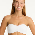 Interlace Bandeau Bikini Top - White - Simply Beach UK