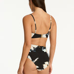 La Luna High Waist Gathered Side Bikini Pant - Black - Simply Beach UK