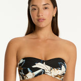 La Luna Twist Bandeau Bikini Top - Black - Simply Beach UK