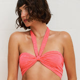 Double Tie Bandeau Top - Hot Pink - Simply Beach UK