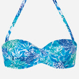Coral Underwired Bandeau Bikini Top - Turquoise - Simply Beach UK