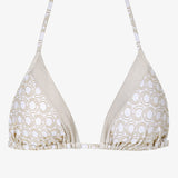 Indira Triangle Bikini Top - White and Gold - Simply Beach UK