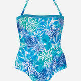 Coral Bandeau Swimsuit - Turquoise - Simply Beach UK