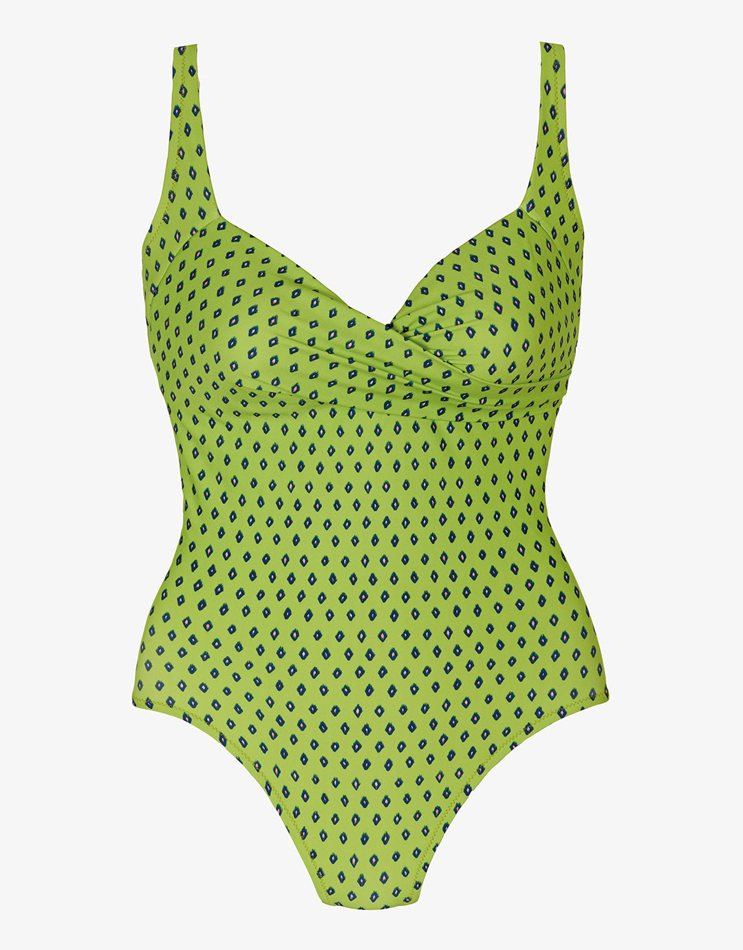 Lima Wrap Front Swimsuit - Lime - Simply Beach UK