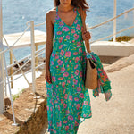 Blume Maxi Beach Dress- Mint Floral - Simply Beach UK