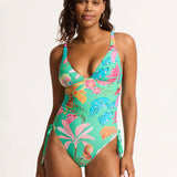 Tropica Drawstring Side Swimsuit - Jade - Simply Beach UK