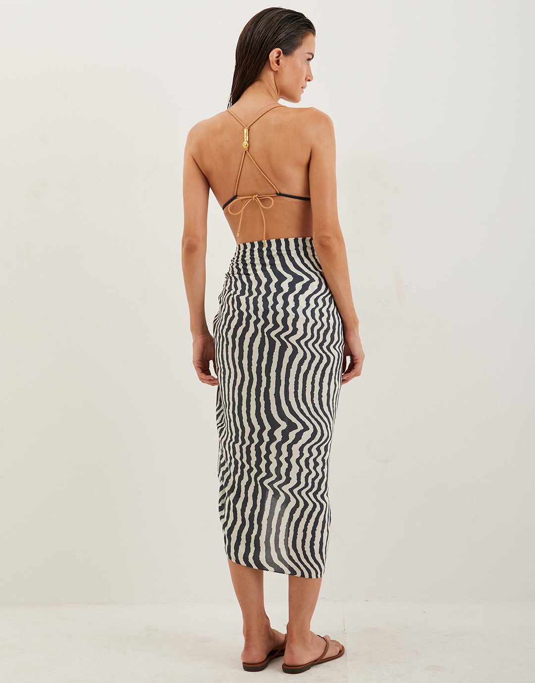 Ravine Printed Sarong - Stripe - Simply Beach UK