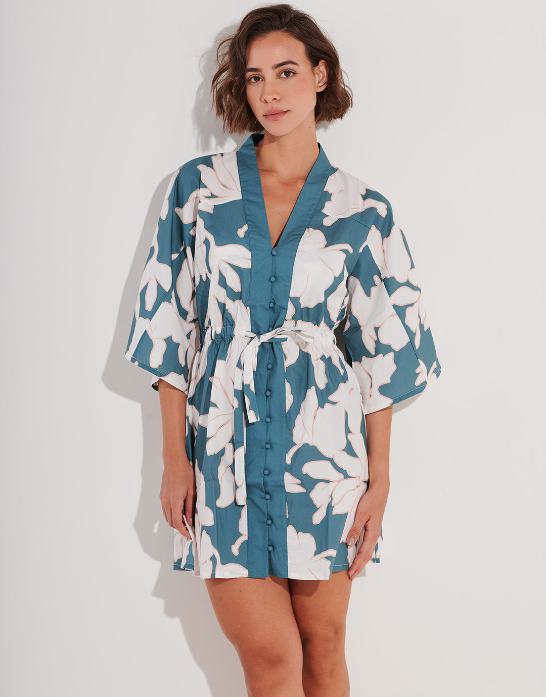 Floral Abstract Mini Kimono - Puffy Sky - Simply Beach UK