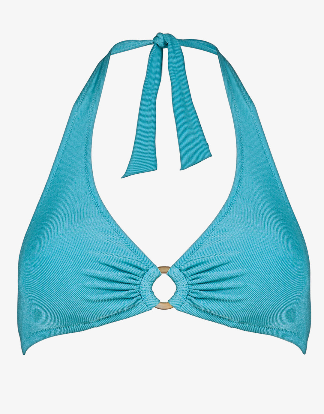 Summer Solids Halter Bikini Top - Aqua Beat - Simply Beach UK